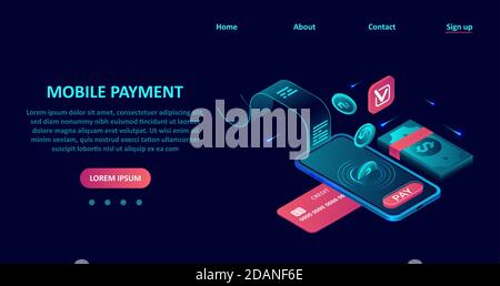 Concept de paiement en ligne. Vecteur d'un smartphone avec carte de crédit et application de banque sur Internet. Illustration de Vecteur
