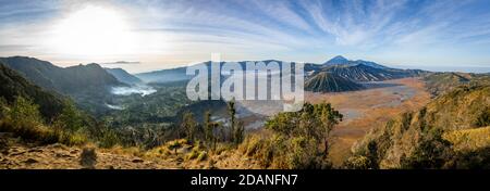 vue panoramique sur le paysage vulcano à bromo en indonésie Banque D'Images