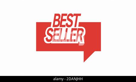 Icône ou signe Vector Isolated Red Best Seller Illustration de Vecteur
