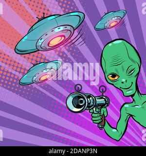 homme vert extraterrestre Illustration de Vecteur