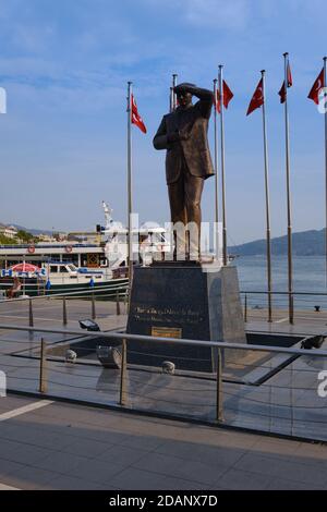 Statue de Kemal Ataturk à Marmaris, Turquie Banque D'Images