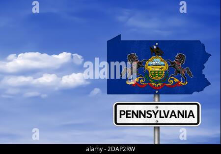 Carte de l'État de Pennsylvanie Banque D'Images