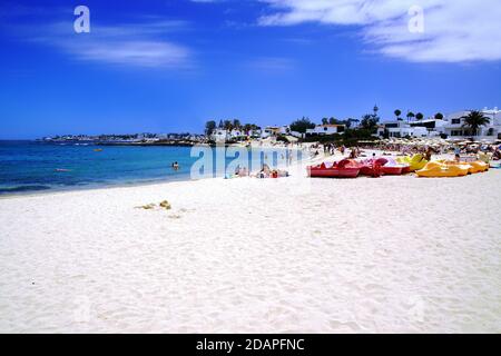 'Playa de la Goleta' à Corralejo à Fuerteventura, Espagne Banque D'Images