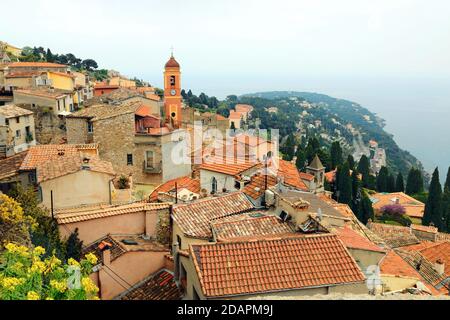 Vue aérienne de Roquebrune-Cap-Martin , Côte d'Azur, France. Banque D'Images