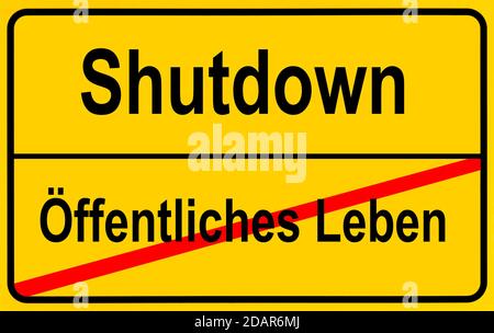 Image symbolique, fin de la vie publique par le deuxième shutdown, deuxième vague de la crise de Corona, Allemagne Banque D'Images