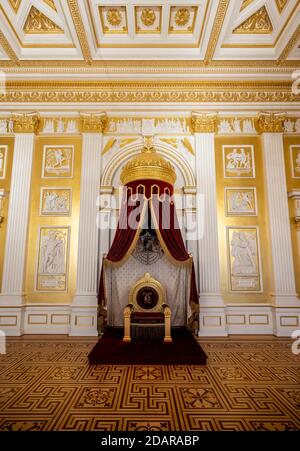 Trône, salle du trône du Roi, Résidence de Munich, Munich, haute-Bavière, Bavière, Allemagne Banque D'Images