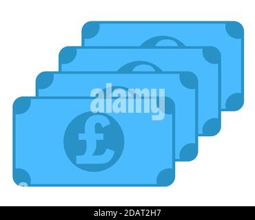 Icône de billet de banque GBP, design de symbole, collection colorée pour le Web et le mobile Illustration de Vecteur