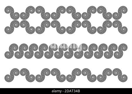 Ensemble d'éléments d'ornement grec et de motifs mayas. Motif minimaliste sur fond blanc Illustration de Vecteur