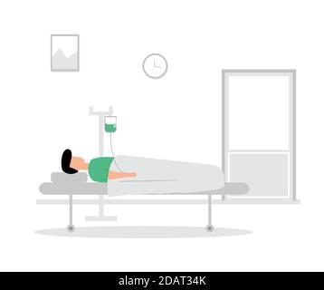 Conception à propos du patient allongé dans le lit Illustration de Vecteur