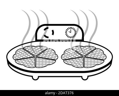 fer à gaufrer pour cuire des bonbons dans un style plat. Vecteur isolé sur fond blanc Illustration de Vecteur