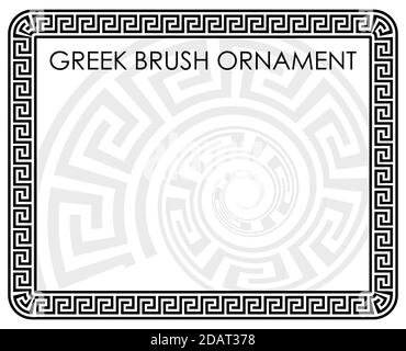 brossez l'ornement grec pour les cadres ronds et carrés. Motif minimaliste sur fond blanc Illustration de Vecteur