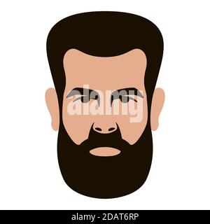 hipster face , illustration vectorielle, style plat, vue de face Banque D'Images