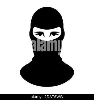 masque terroriste,illustration vectorielle.style plat,vue avant Banque D'Images