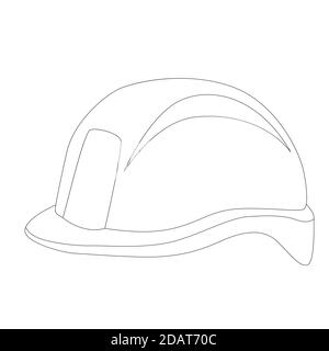 casque de protection, illustration vectorielle, dessin de doublure, côté profilé Banque D'Images