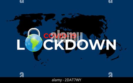 Concept COVID-19 World Lockdown de couleur. Illustration vectorielle Illustration de Vecteur