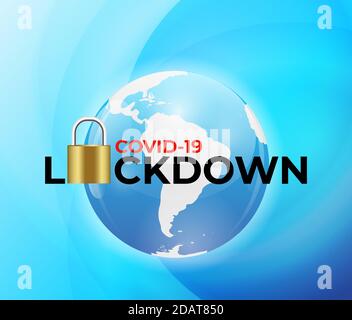 Concept COVID-19 World Lockdown de couleur. Illustration vectorielle Illustration de Vecteur