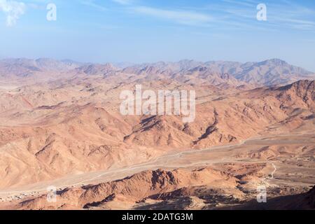 Vue depuis le sommet du mont Sinaï en Égypte Banque D'Images