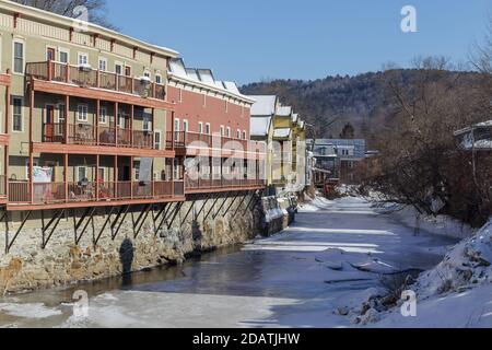 MONTPELIER, VERMONT, États-Unis - 20 FÉVRIER 2020 : vue sur la ville de la capitale du Vermont en hiver Banque D'Images