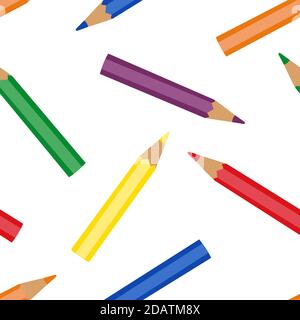 motif sans couture crayons de couleur illustration vectorielle simple Illustration de Vecteur