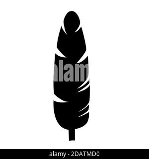 Musa banane noir silhouette feuille de palmier. Icône vectorielle Illustration de Vecteur