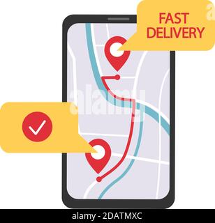 application ouverte pour smartphone mobile. livraison et livraison rapides Illustration de Vecteur