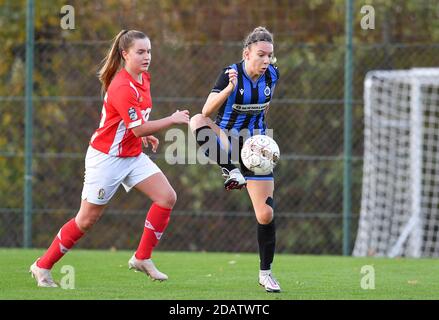 TALITHA de Groote (20 Brugge) photographié avec Davinia Vanmechelen de Standard (25) lors d'un match de football féminin entre Standard Femina de Liège et Club Brugge YLA le septième jour de match de la saison 2020 - 2021 de la Super League belge Scooore Womens , samedi 14 novembre 2020 à Angleur , Belgique . PHOTO SPORTPIX.BE | SPP | DAVID CATRY David Catry | Sportpix.be | SPP Banque D'Images