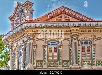 Architecture traditionnelle Peranakan dans le quartier Joo Chiat de Singapour Banque D'Images