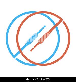 Logo du câble audio numérique coaxial isolé sur fond blanc Illustration de Vecteur