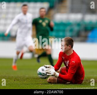 Tallaght Stadium, Dublin, Leinster, Irlande. 15 novembre 2020. 2021 Championnat d'Europe de moins de 21 ans qualificateur, Irlande de moins de 21 ans contre Iceland U21; Patrik Gunnarsson fait une économie pour Iceland Credit: Action plus Sports/Alay Live News Banque D'Images