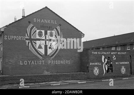 Peintures murales, région de Shankill Road, avril 1986, Belfast, Irlande du Nord Banque D'Images