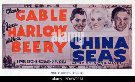 CLARK PIGNON JEAN HARLOW ET WALLACE BEERY EN MER DE CHINE 1935 réalisateur TAY GARNET Metro Goldwyn Mayer Banque D'Images