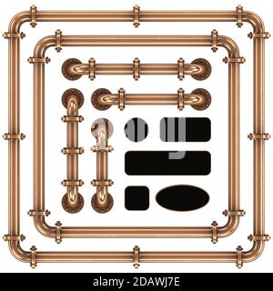 Tubulure en cuivre usée. Banque D'Images