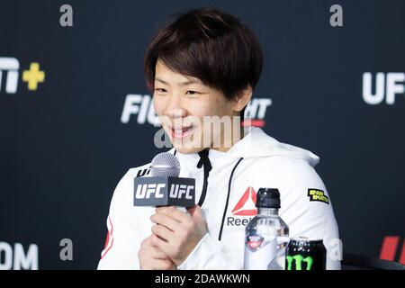 Las Vegas, Nevada, Las Vegas, Nevada, États-Unis. 14 novembre 2020. LAS VEGAS, NV - NOVEMBRE 14 : Kanako Murata interagit avec les médias après l'événement UFC Vegas 14 à UFC Apex le 14 novembre 2020 à Las Vegas, Nevada, États-Unis. Crédit : Diego Ribas/PX Imagens/ZUMA Wire/Alay Live News Banque D'Images