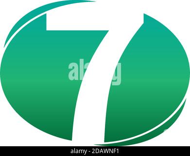 Numéro 7 icône logo créatif design vecteur Illustration de Vecteur