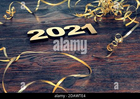 Bonne Année. Symbole du numéro 2021 sur fond abstrait Banque D'Images