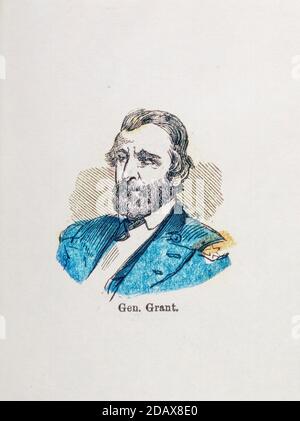 Gravure de Ulysses S. Grant. Ulysses S. Grant (1822 – 1885) était un soldat et un homme politique américain qui a été le 18e président de United St Banque D'Images