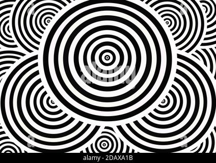 cercle abstrait arrière-plan noir et blanc Banque D'Images