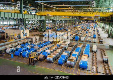 Mobarakeh Steel Company (Foolad Mobarakeh) est une société sidérurgique iranienne. Elle est le plus grand fabricant d'acier de la région MENA (Moyen-Orient et Afrique du Nord). Banque D'Images