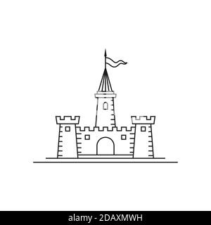 Design minimaliste du logo du château Illustration de Vecteur