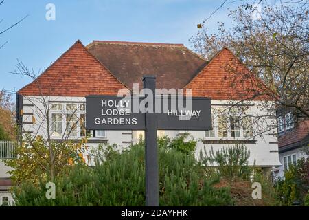 Holly Lodge Gardens, highgate domaine privé Banque D'Images