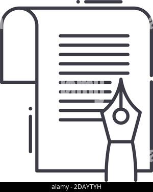 Icône de contact de chant, illustration isolée linéaire, vecteur de ligne mince, signe de conception Web, symbole de concept de contour avec contour modifiable sur fond blanc Illustration de Vecteur