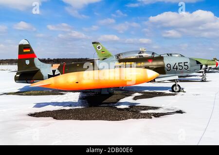 Lockheed T-33A de l'armée de l'air allemande exposé au Musée d'histoire militaire de Berlin, à Gatow Banque D'Images