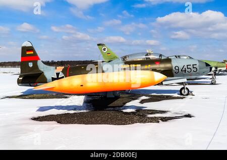 Lockheed T-33A de l'armée de l'air allemande exposé au Musée d'histoire militaire de Berlin, à Gatow Banque D'Images