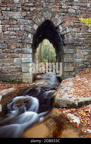 Pont de Poinsett sur Little Gap Creek - réserve du patrimoine de Poinsett Bridge - Travelers Rest, près de Greenville, Caroline du Sud, États-Unis [terminé en 1820, s Banque D'Images