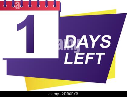 badge de compte à rebours de solde d'une journée avec illustration du vecteur de calendrier conception Illustration de Vecteur