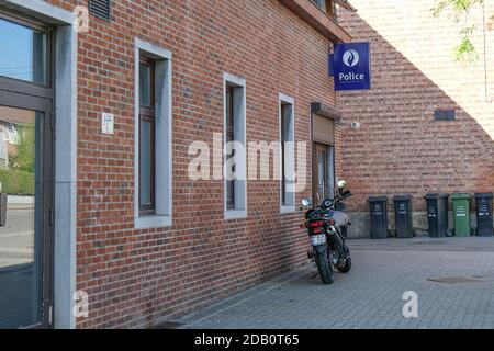 L'illustration montre le poste de police de Wanze, lundi 17 août 2020. BELGA PHOTO BRUNO FAHY Banque D'Images