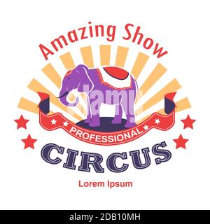 Incroyable spectacle de cirque avec animaux entraînés icône isolée Illustration de Vecteur