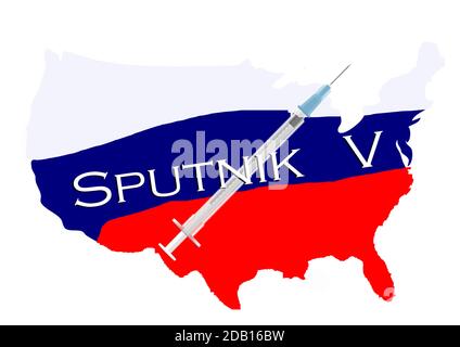 Le vaccin russe Spoutnik V. Banque D'Images