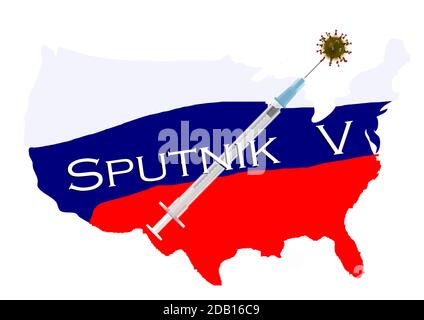 Le vaccin russe Spoutnik V. Banque D'Images