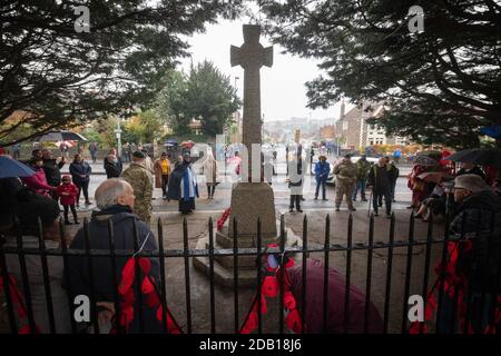 Mémorial de guerre de Brislington, Bristol, Royaume-Uni. 8 novembre 2020. Bien qu'aucune commémoration officielle n'ait eu lieu au Bristol Cenotaph situé dans le centre Banque D'Images